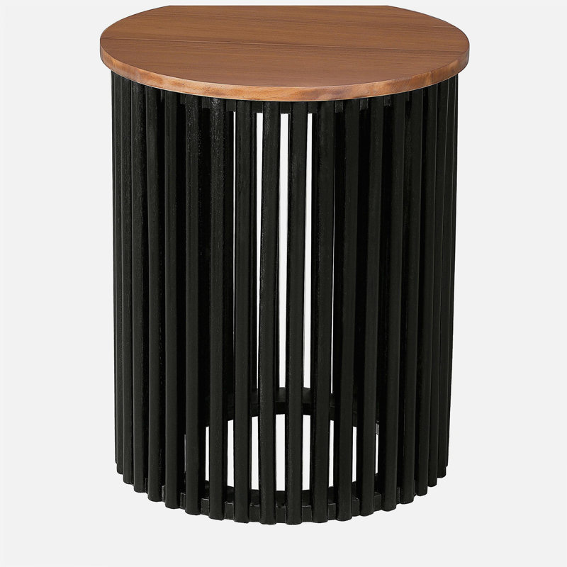 Table d'appoint en bois massif ACACIA, couleur naturelle et noire