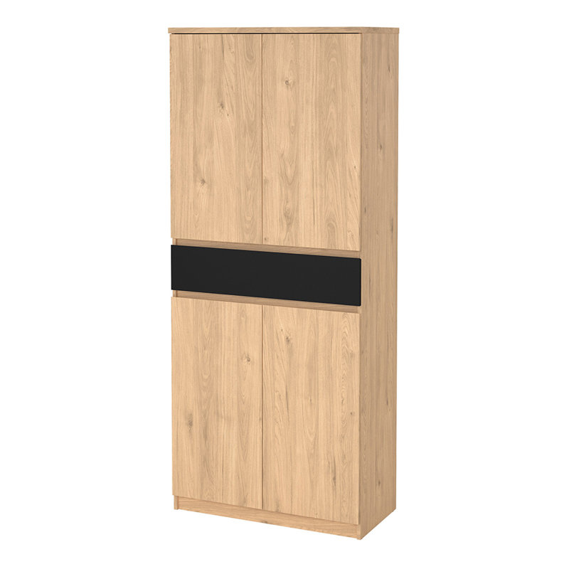 28 Pair Shoe Storage Cabinet, Brown/Black