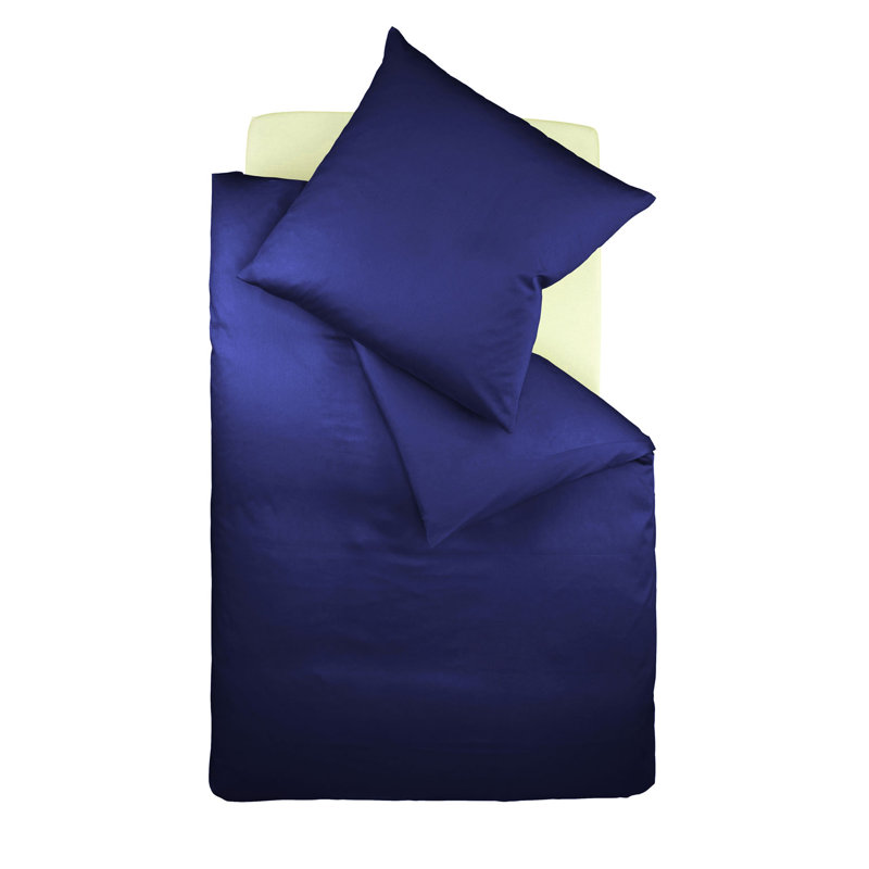 Jersey Bettwäsche Interlock-Colours 100% Baumwolle, 155 x 200 cm - 1 Pillowcase (80 x 80 cm), Dark Blue