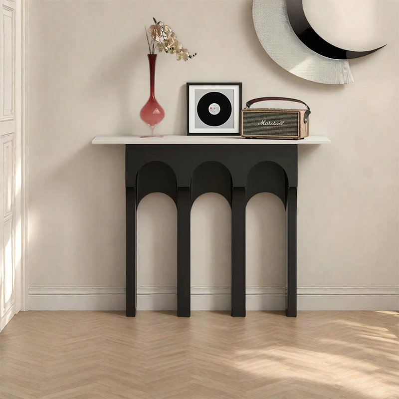 Console semi-circulaire de style américain, H 33,46 po x l 47,24 po x P 13,78 po