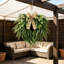 Couronne artificielle de verdure de 50 cm avec nœud en toile de jute, couronne de fougère artificielle et d'eucalyptus pour porte d'entrée, mur, décoration de maison de style champêtre