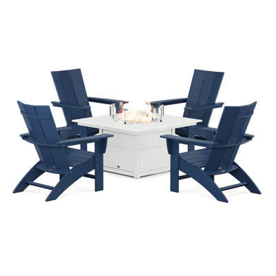 POLYWOOD® Modern Adirondack 4-Person Patio Seating Group