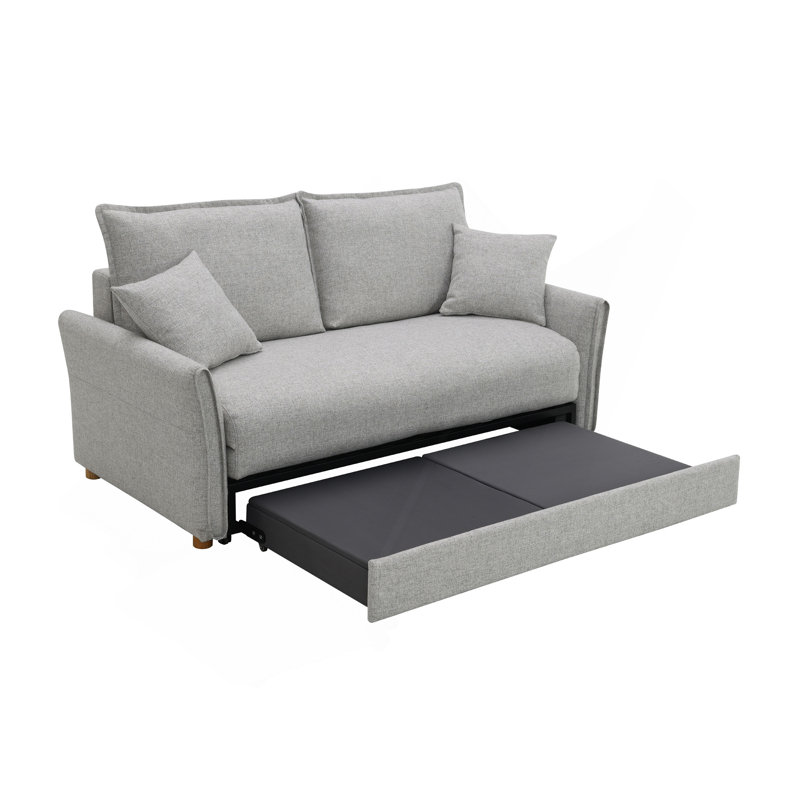 Canapé-lit modulaire en chenille avec rangement et 2 coussins décoratifs