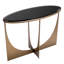 Console Table Elegance Brushed Brass Finish - Black Glass Top