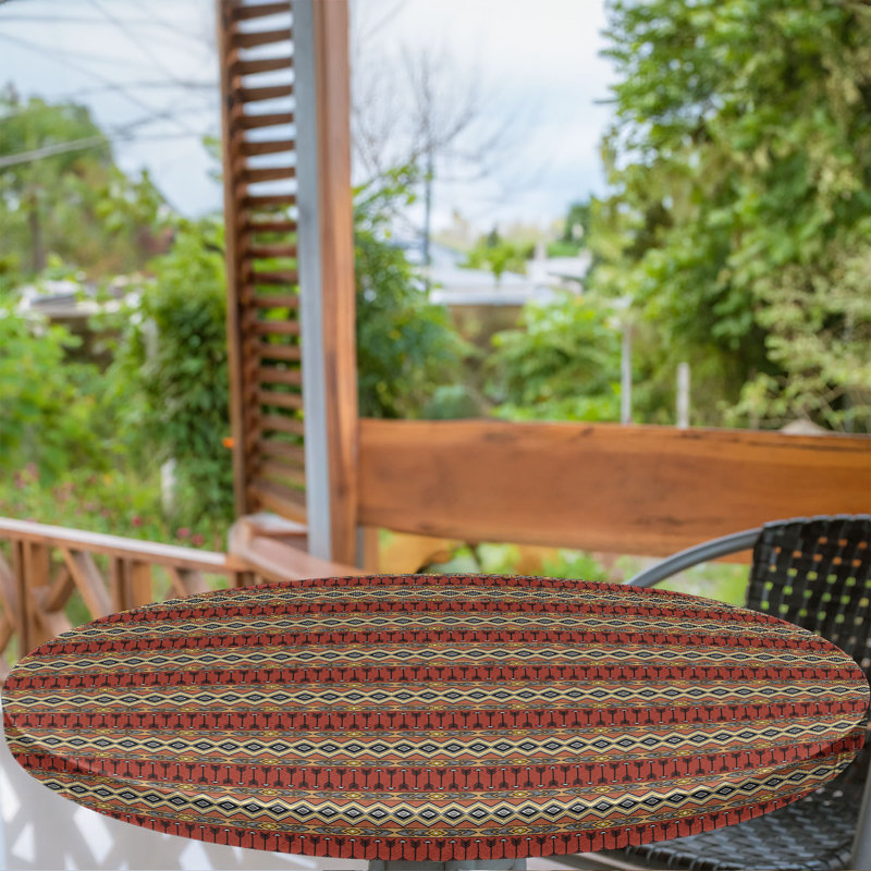 Bay Isle Home™ Boho Fitted Round Tablecloth Diameter Multicolor, 47.24" Round