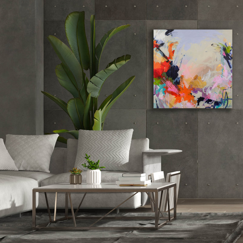  «Abstract Forms» par Joan Curtis, art mural sur toile, 37 po x 37 po, H 37 po x l 37 po