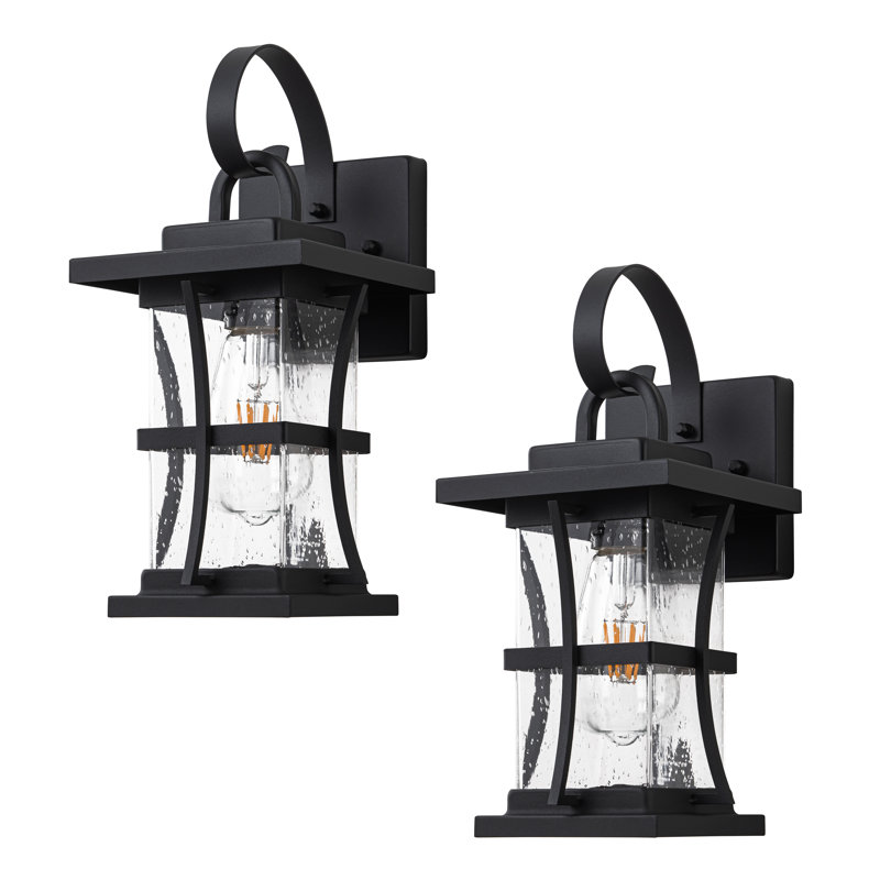 2-pack Seeded Glass Outdoor Wall Light