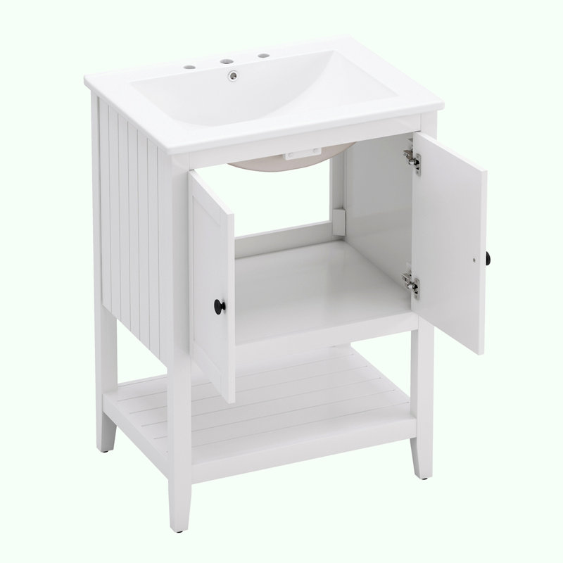 Meuble-lavabo blanc 24 po avec comptoir d'évier