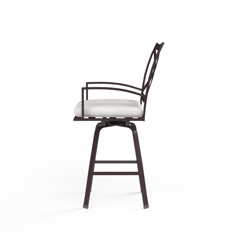 La Jolla Outdoor Swivel Bar Stool, Canvas Flax Sunbrella®, Counter Stool (30" Seat Height)