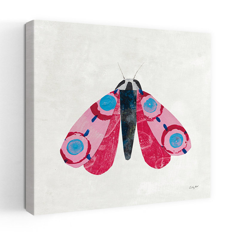 Collage insectes I, papillon contemporain, H 36 po x l 36 po