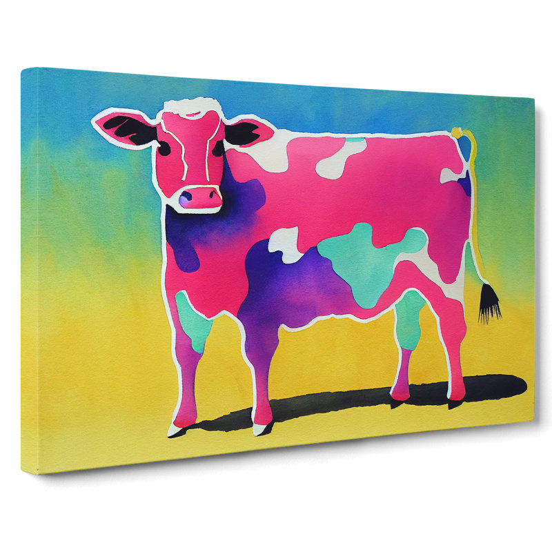 Colourful Cow Vol.1 Abstract - Wrapped Canvas, 40cm H x 60cm W x 3cm D