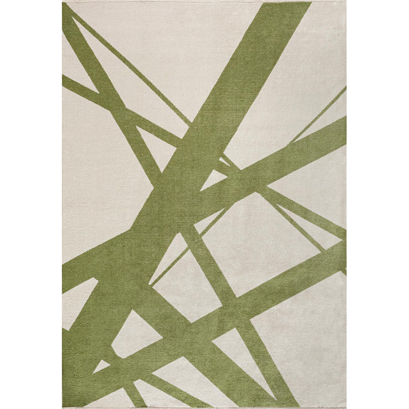 Alyciah Geometric Hand Loom Indoor / Outdoor Area Rug, Rectangle 5'3" x 7'6"