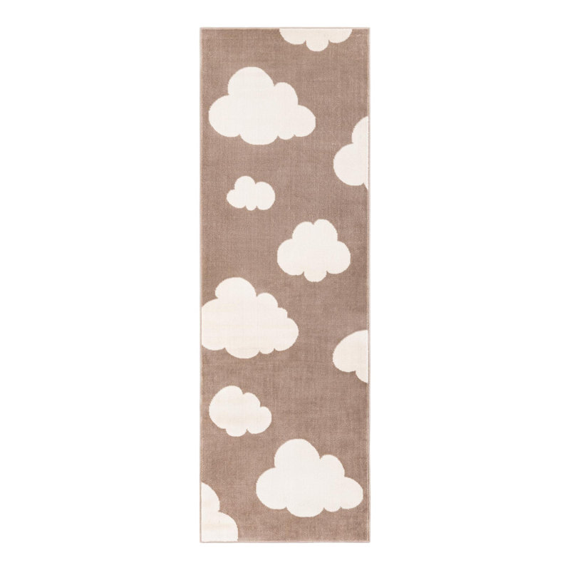 Unique Loom Clouds Whimsy Kids Rug, Runner 2' x 8'