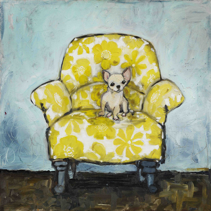 «Dog Permed In», reproduction d'art sur toile tendue, 40 po x 40 po