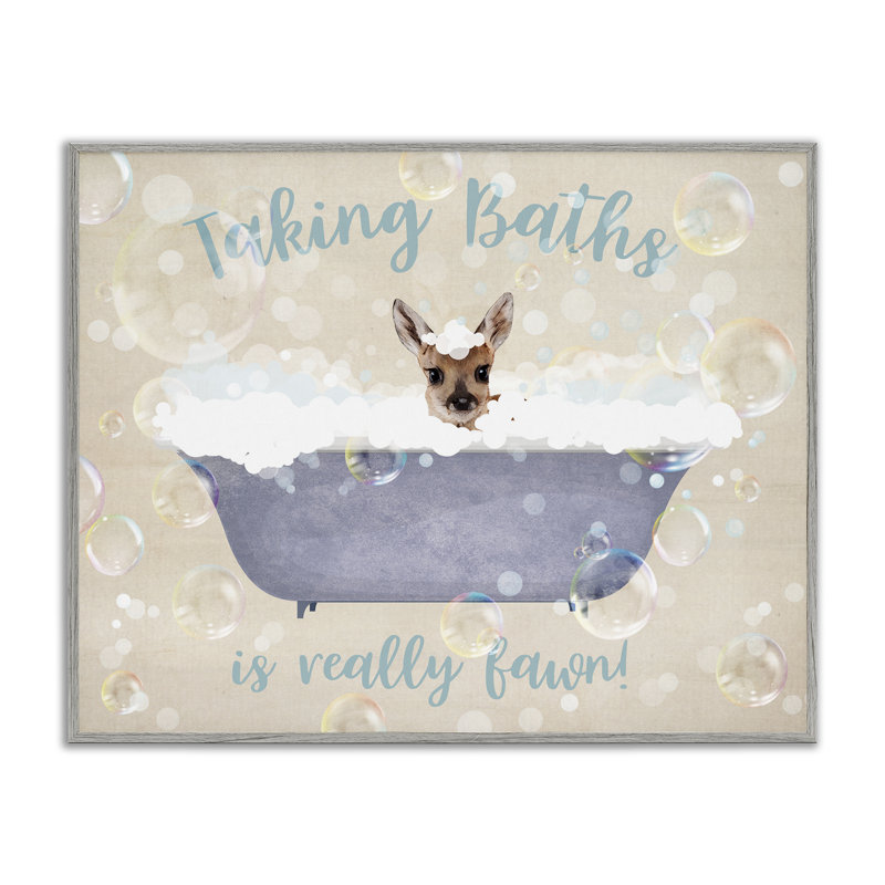 «Take Baths Is Fawn», estampe numérique, design par Susan Arnot, H 24 po x l 30 po, Estampe numérique Farmhouse