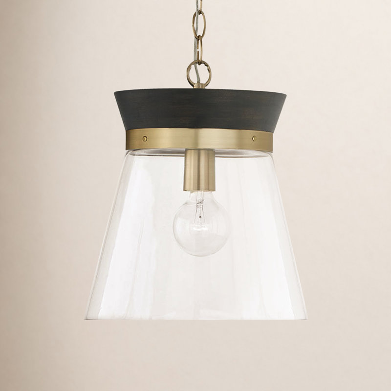 1 - Light Black/Matte Brass Cone Pendant