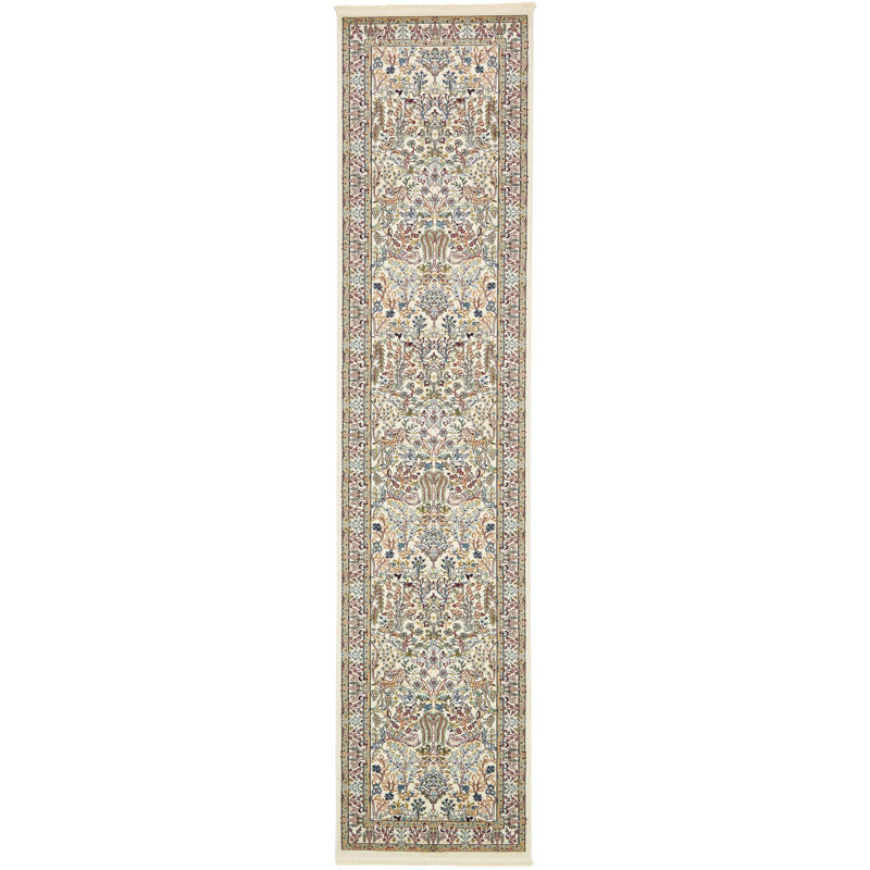 Tapis bleu Jackson Jackson, Tapis de couloir 2 pi 11 po x 13 pi 1 po, Ivory