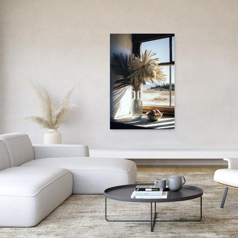 Sunlit Still Life Rustic Serene Vintage Coastal Flower Wall Art Print, 152.4cm H x 101.6cm W