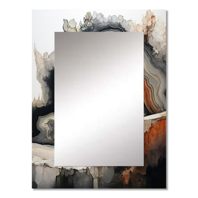 Stone Geode Scenery Minimalism - Stone Geode Unique Mirror, Traditional Large Wall Mirror, Printed Metal Art