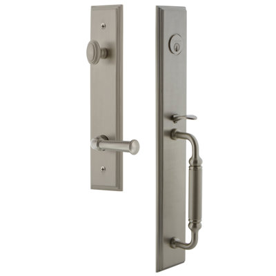 Carré Handleset with Deadbolt and Georgetown Door Lever and Rosette