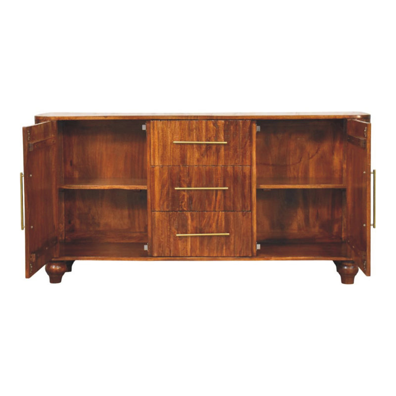 Solid Wood Chestnut Curve Sideboard