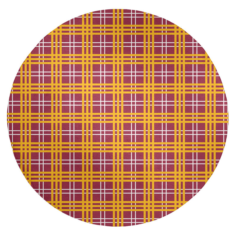 Tapis rouge à carreaux, Rond 5 pi