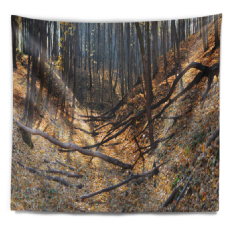 Paysage avec paysage d'automne épais, H 50 po x l 60 po