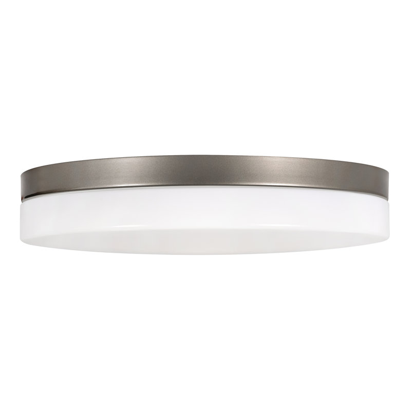 LED Flush Mount, Satin Nickel, 2.5" H x 14" W x 14" D