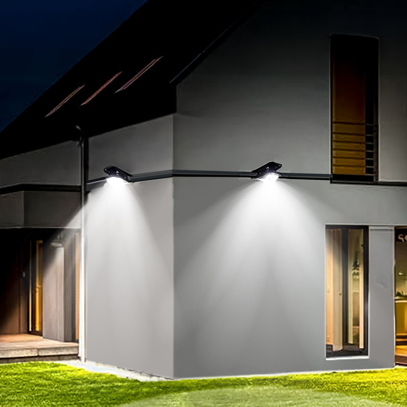 1 - Head LED Solar Powered Dusk to Dawn Outdoor Security Wall Pack with Motion Sensor, White