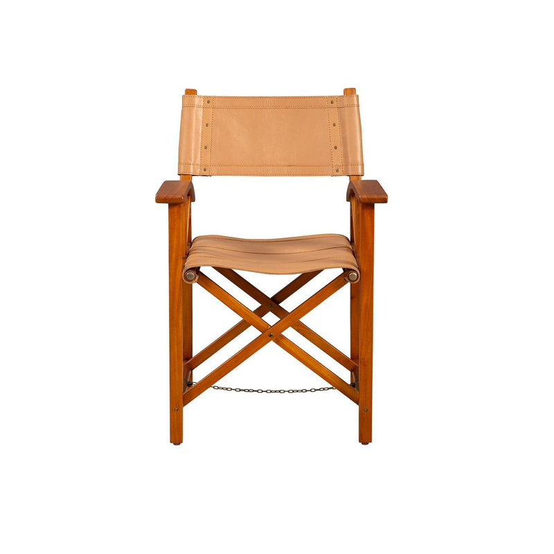 Chaise pliante en cuir Regenald, brun