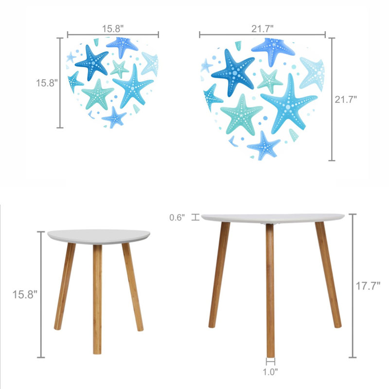 Ensemble de 2 tables basses gigognes Triangle