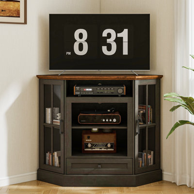 Corner TV Stand with Storage for 50 Inch TVs