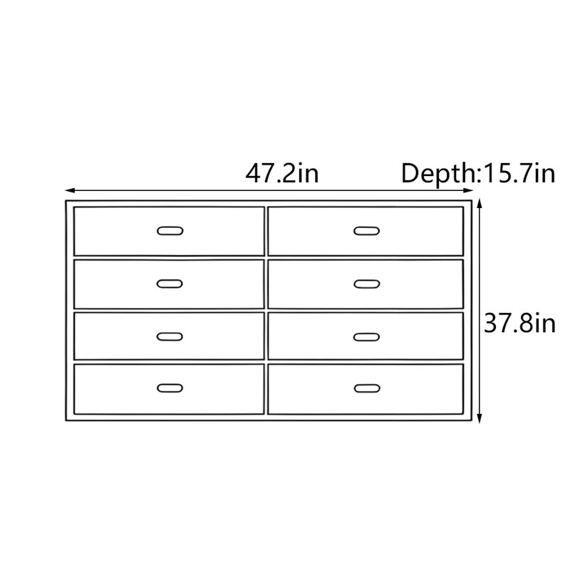 Bromley, H 37,8 po x l 47,2 po x P 15,7 po