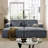Sectional Sofa Bed, Corduroy 2-Seater  With 2 Throw Pillows-1305194919