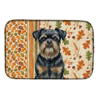 Tapis de séchage d'automne noir et beige Brussels Griffon Heirloom