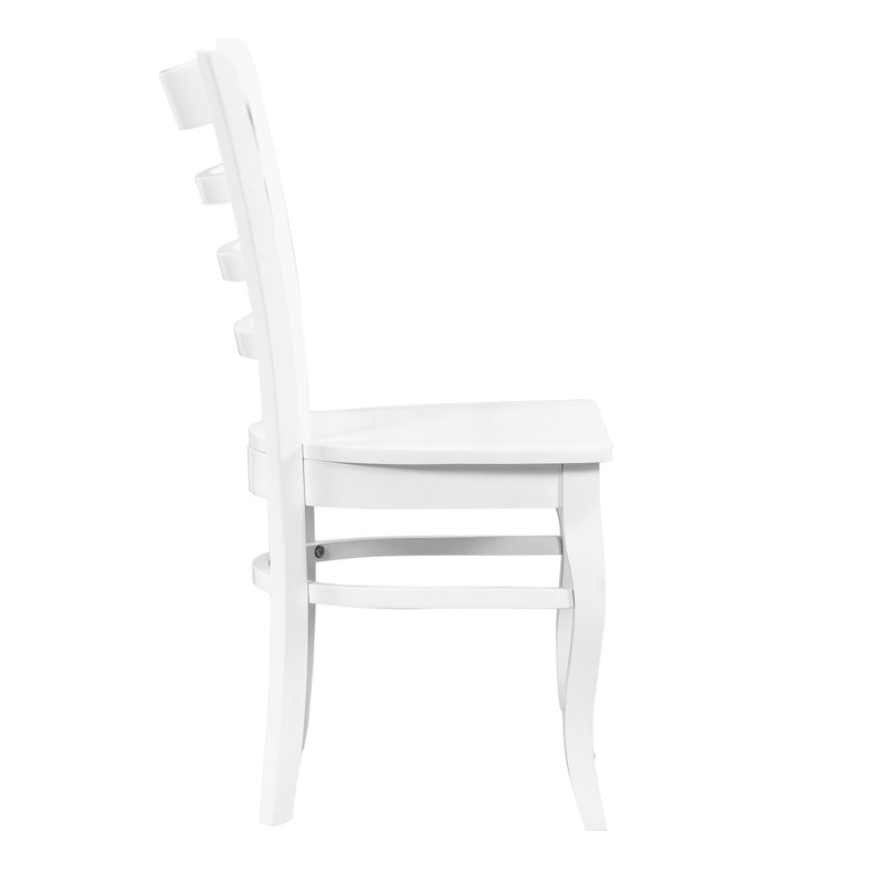 De 2 chaises en bois blanches, salle à manger décontractée, siège de l 20 po x H 18 po, capacité de poids de 250 lb