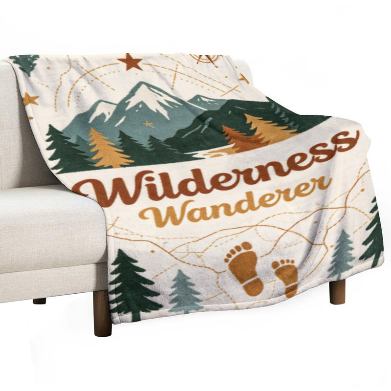 Jeté en flanelle de luxe Wildland Wanderer Mountain Forest, 50 x 60 po