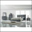 Commode 5 tiroirs rembourrée gris clair