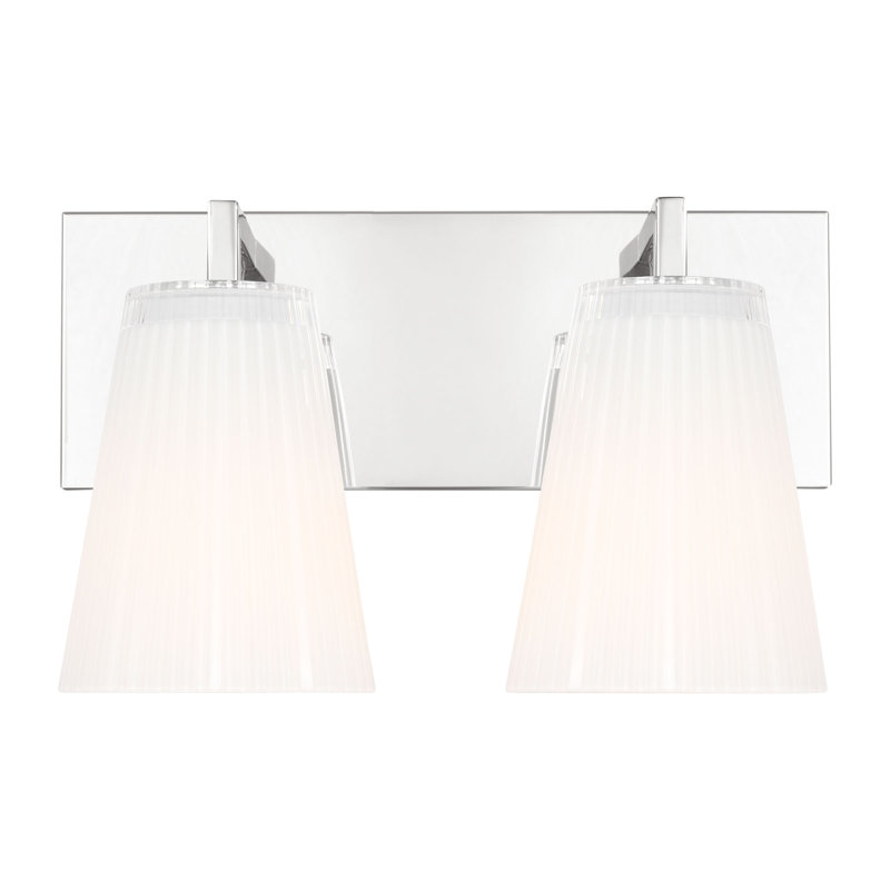 Upson Medium Vanity from Generation Lighting , 7.75" H x 12" W x 6.25" D, 2 Lights, Chrome