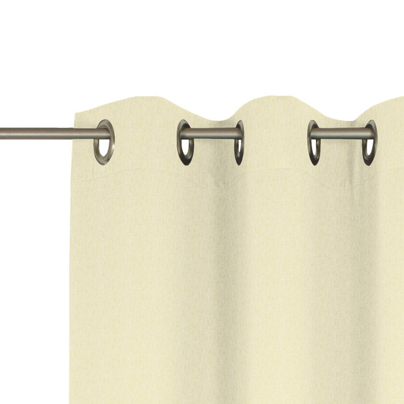 Sunday 82% Polyester And 18% Cotton Semi Sheer Curtain Single Panel, 142cm Width x 385cm Drop, Cream