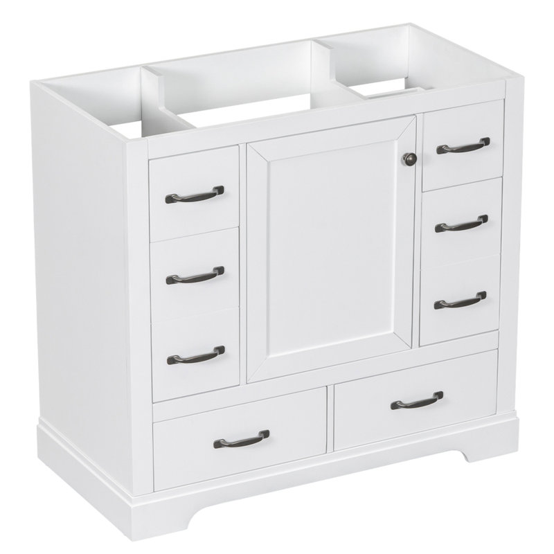 Ryot 35.5" Single Bathroom Vanity Base Only, Blanc