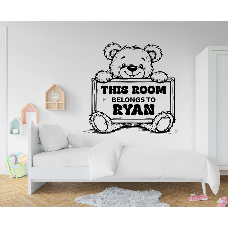 Ours chambre autocollant mural autocollant personnalisé enfants autocollant personnalisé cadeaux nom pépinière vinyle autocollant Decor 782RS