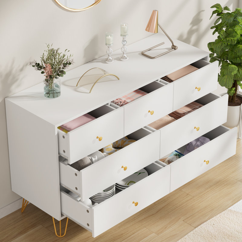 Wajid 47.24'' W 7 - Drawer Dresser, White