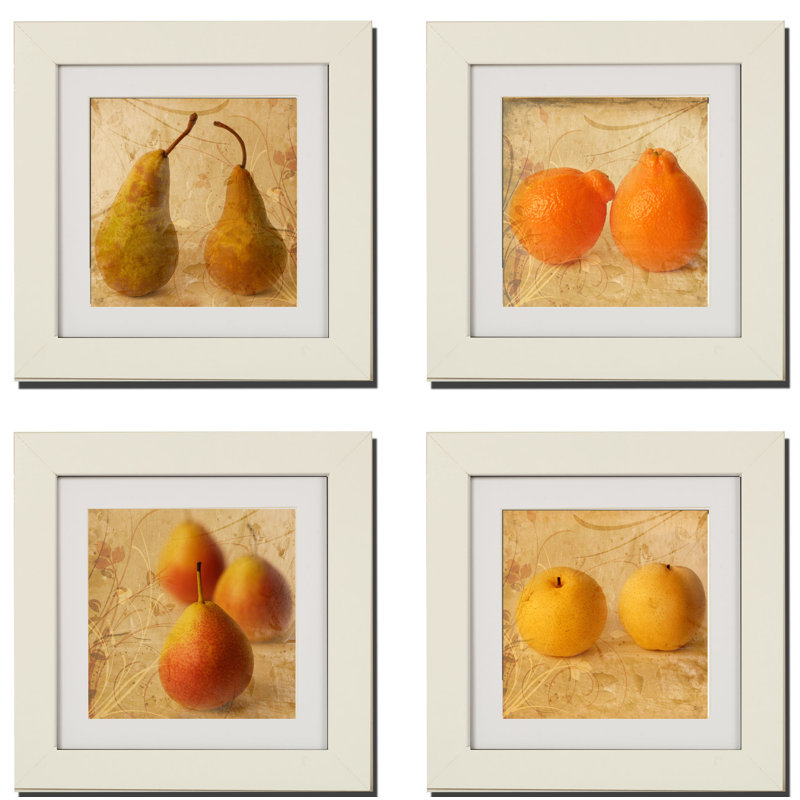 « fruit », ensemble de 4 reproductions d’impressions encadrées