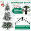 Arbre de Noël artificiel enneigé avec pointes en PVC et PE, lumières DEL-1231648893