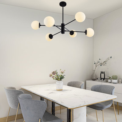 Modern Sputnik Chandelier, Linear Farmhouse Ceiling Light for Dining&Room,Office, Bedroom