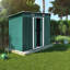 Dark Green Flat Roof Metal Tool Shed