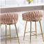 Chaise de bar 26 pouces, ensemble pour 2 personnes, chaise de bar pour îlot de cuisine, avec dossier ondulé, base chromée et repose-pieds