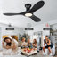 Ventilateur de plafond discret en bois massif avec éclairage DEL et télécommande-1364771463-1364771483-1364771486
