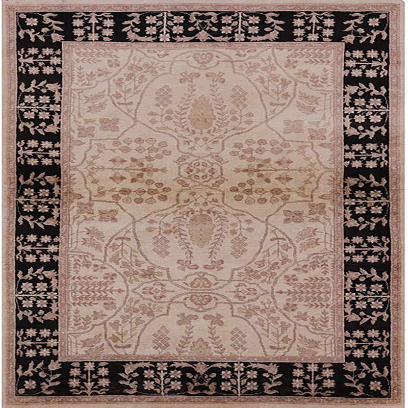 Tapis beige / noir Skaghi, Carré 3 pi